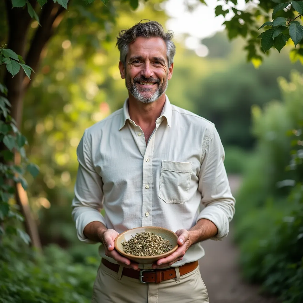 Zeleni čaj s palmettom i koprivom na drvenom stolu