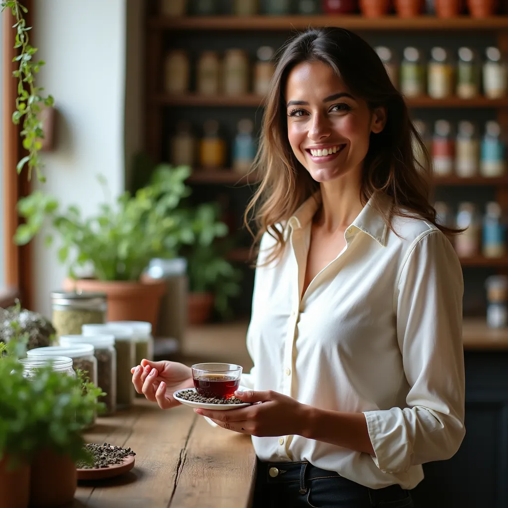 Biljni čaj u prirodnom okruženju s travom i cvijećem